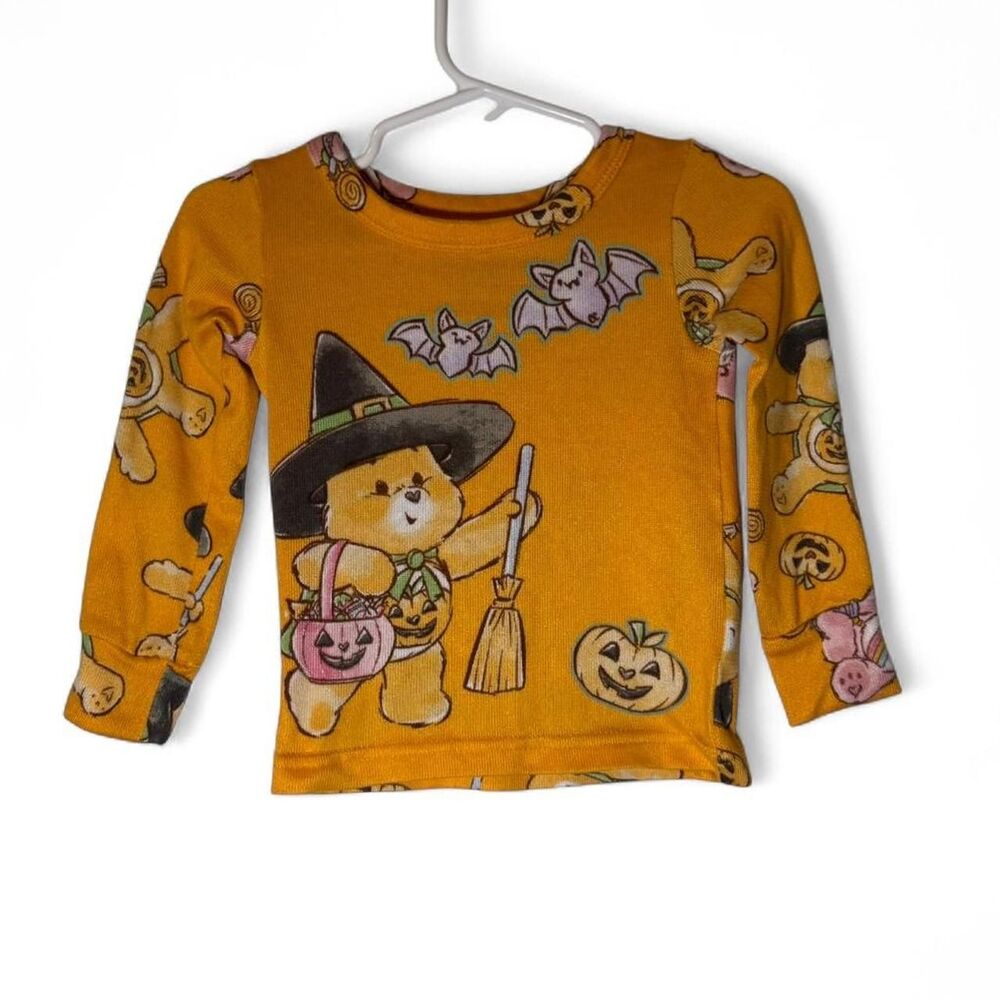 Kids 2T Care Bears Halloween Pajama Set Long Sleeve Orange Holiday